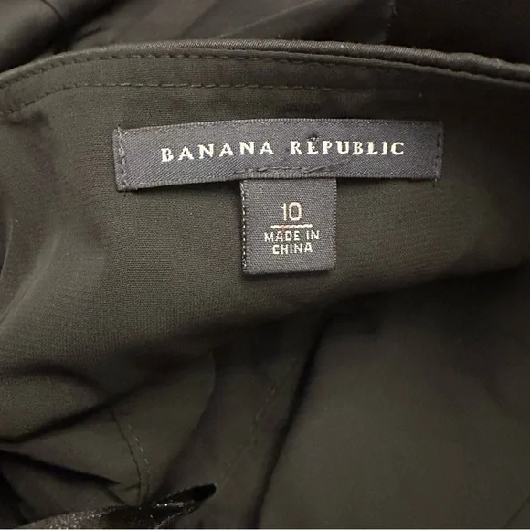 Banana Republic Silk Black Strapless Cocktail Dress Formal Wedding Guest Size 10 - Picture 7 of 9